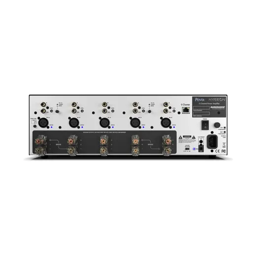 AudioControl Hyperion Penta – Rückseite mit den Signal- und Lautsprecheranschlüssen