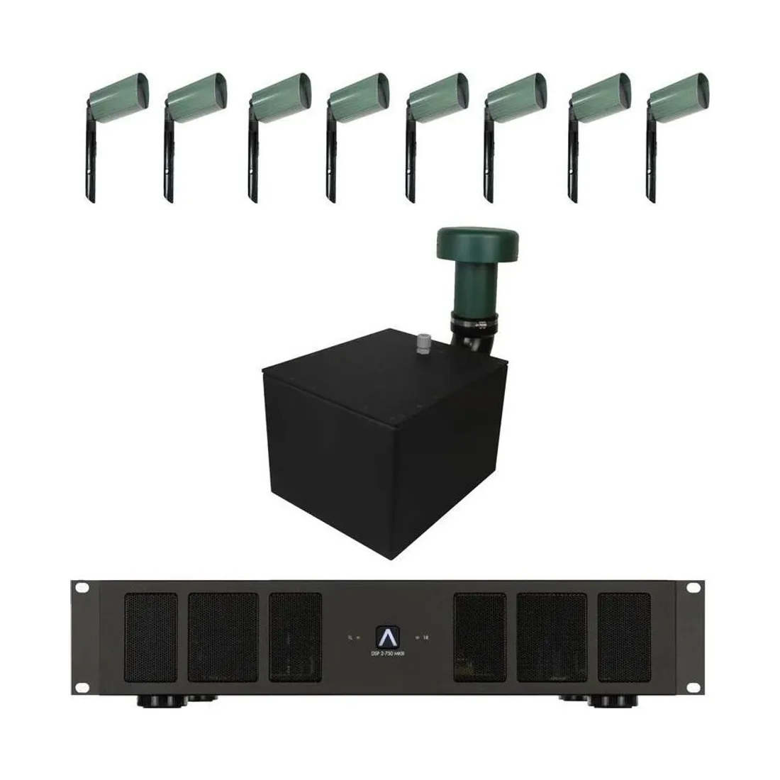 James Loudspeaker AT42-System ST12/AMP8.1 – 4-Zoll-Satelliten, 12-Zoll-Erdsubwoofer und einzoniger Verstärker
