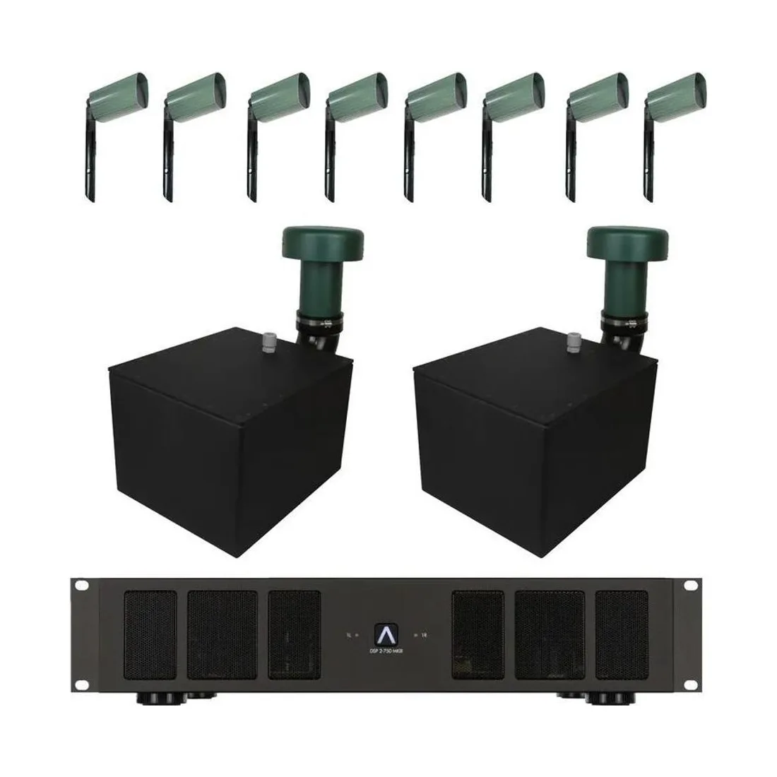 James Loudspeaker AT42-System ST12/AMP8.2 – 4-Zoll-Satelliten, 12-Zoll-Erdsubwoofer und zweizoniger Verstärker