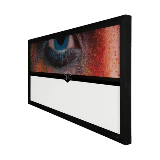 Screen Research FDM – die Rahmenleinwand mit einseitiger DecorMask, die zum Wandbild wird